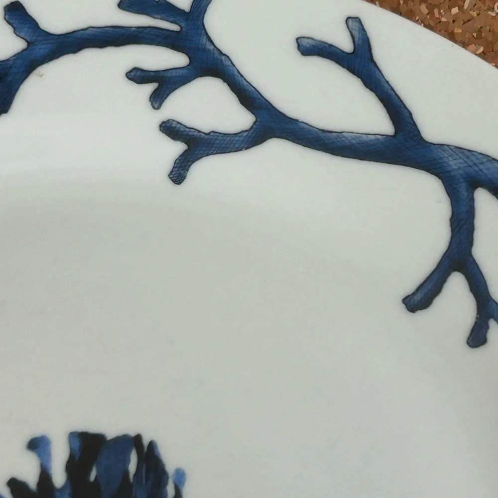 Z Gallerie Blue Coral Porcelain Dinner Plate 10 1/2”. Retired EUC Hard To Find.